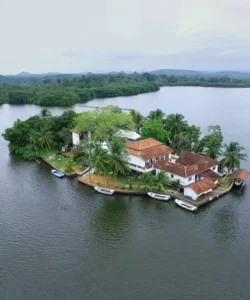 The Buddhist Kothduwa Raja Maha Viharaya sits on its own island in the Madu River, visited by pilgrims and boat safari guests in southern Sri Lanka