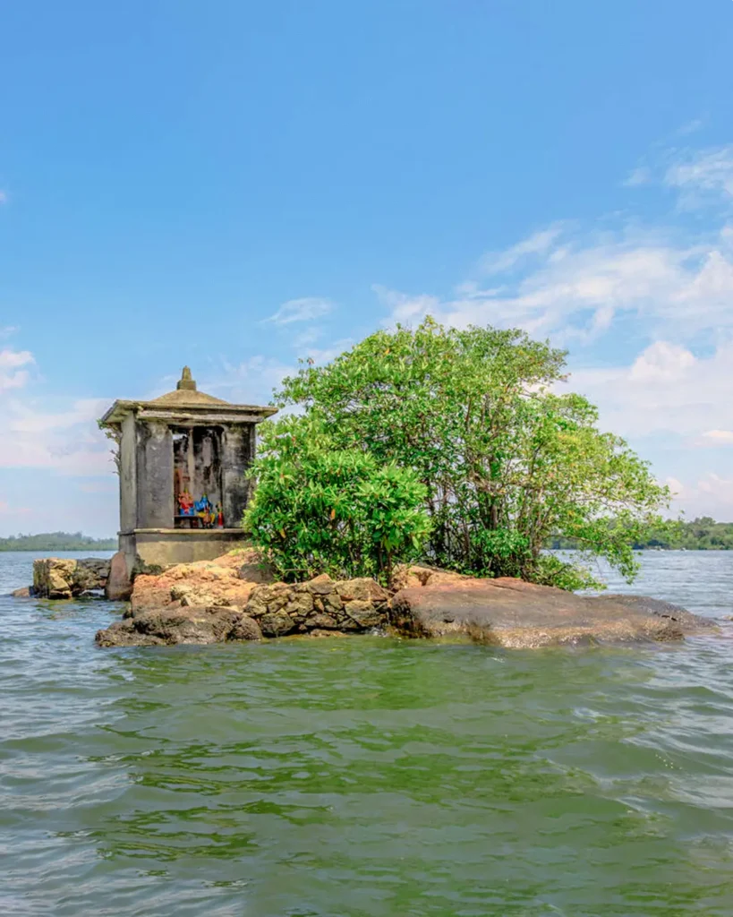 Scenic view of Satha Paha Doowa island on the Madu River in Sri Lanka