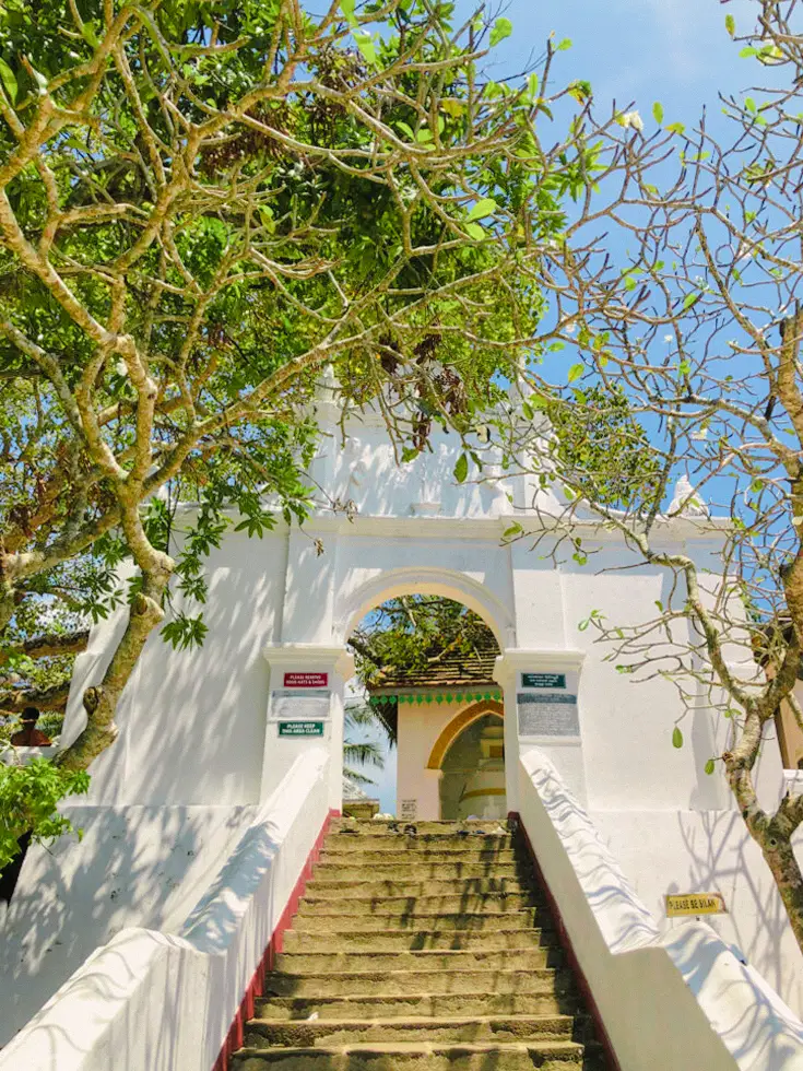 Entrance to Kothduwa Raja Maha Viharaya temple on Madu River, Sri Lanka